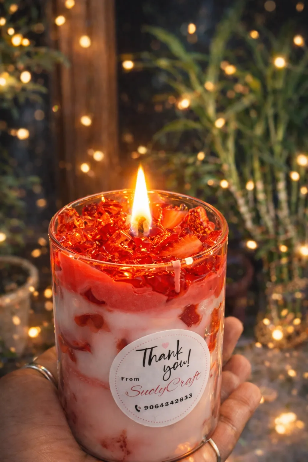 Glass Jar  gel Candle - Handmade Craft by SuOly Craft